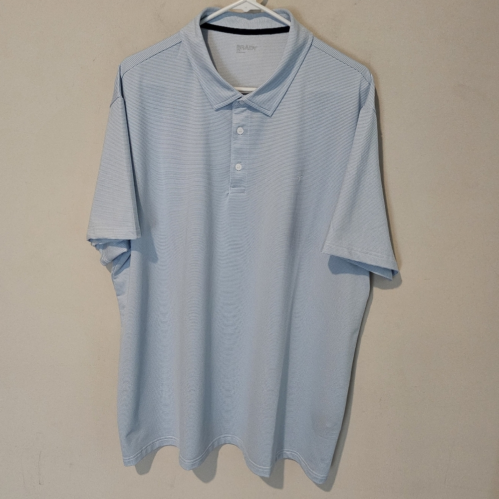 Brady Performance Golf Polo Shirt  - Blue Striped  - Size XXL